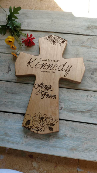 Personalized Wood Cross Anniversary Gift