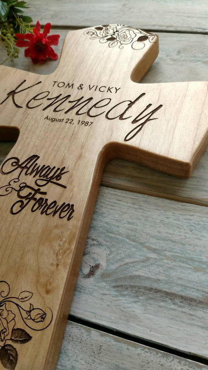 Personalized Wood Cross Anniversary Gift