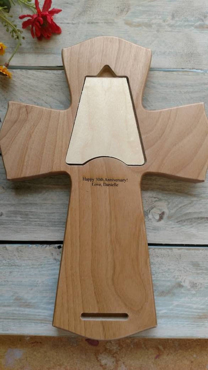 Personalized Wood Cross Anniversary Gift