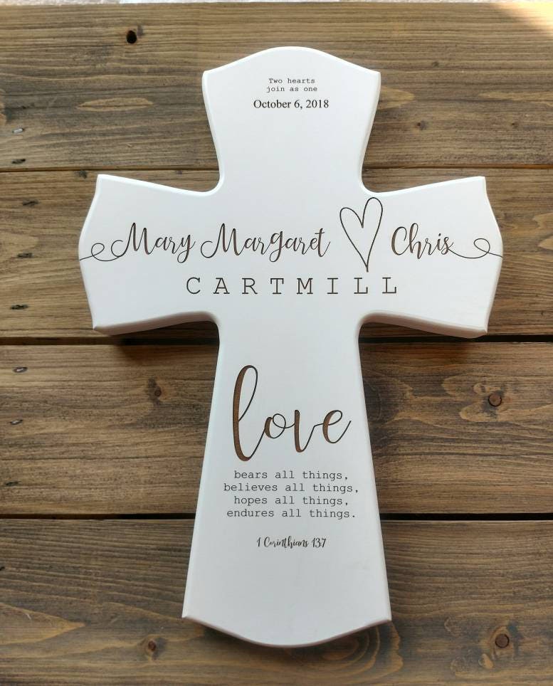 Personalized Wood Wedding Cross for newlyweds