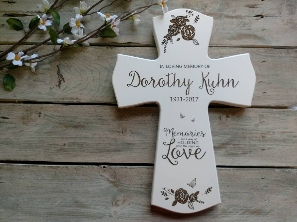 Memorial Cross for sympathy gift, grandma memorial cross, memorial gift for funeral gift, aunt memorial cross,