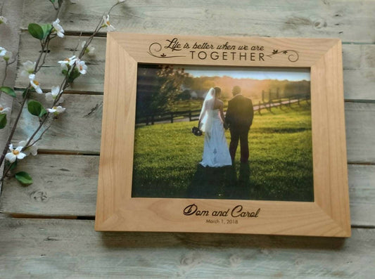 Personalized Better Together Wedding Picture Frame, Wedding Gift,Anniversary Couple Gift, Bridal Gift, Groom Gift, Personalized Frame,