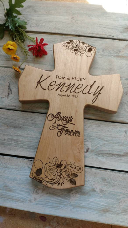 Personalized Wood Cross Anniversary Gift