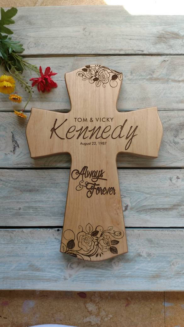 Personalized Wood Cross Anniversary Gift