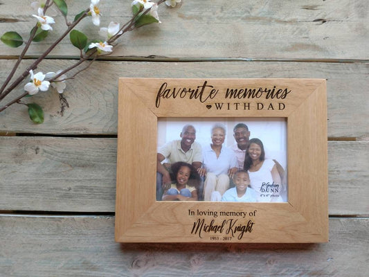 Memories with Dad Picture Frame,  Dad Memorial Gift, Mom memorial picture frame,Memorial Frame For funeral, Personalized