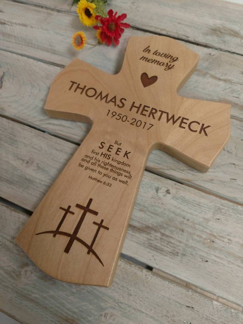 Memorial Cross, Religious Memorial Cross, dad memorial cross, grandpa memorial cross, memorial gift,