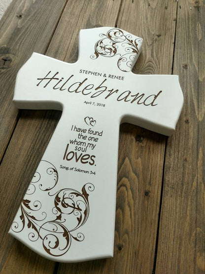 Personalized My Soul Loves Wedding Cross for couple