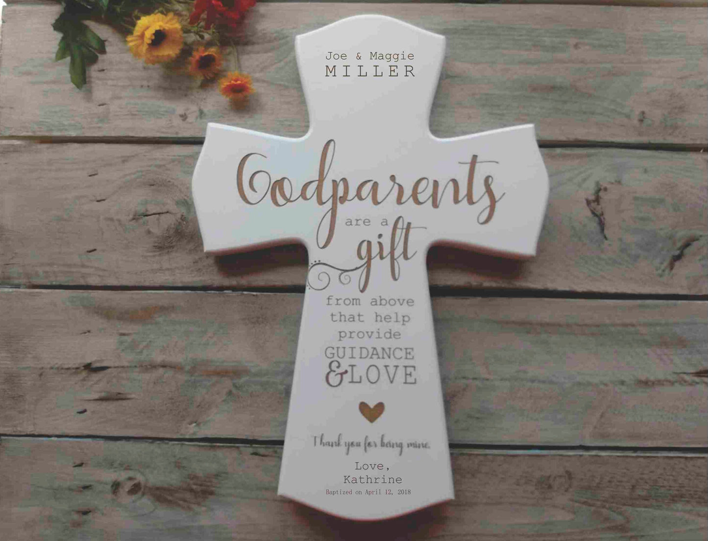 Personalized Godparent Cross Gift