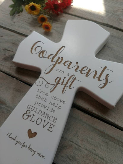 Personalized Godparents Cross Gift for Godparents, Baby godparent Dedication Gift, Personalized Baptism Gift, Gift for godparent