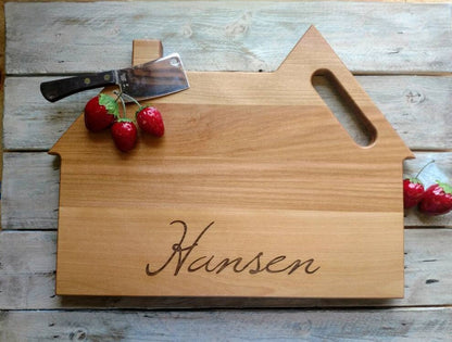 Last Name Wood Cutting Board, Personalized Wood Cutting Board, Cutting board with Last Name, Cutting Board for Couple