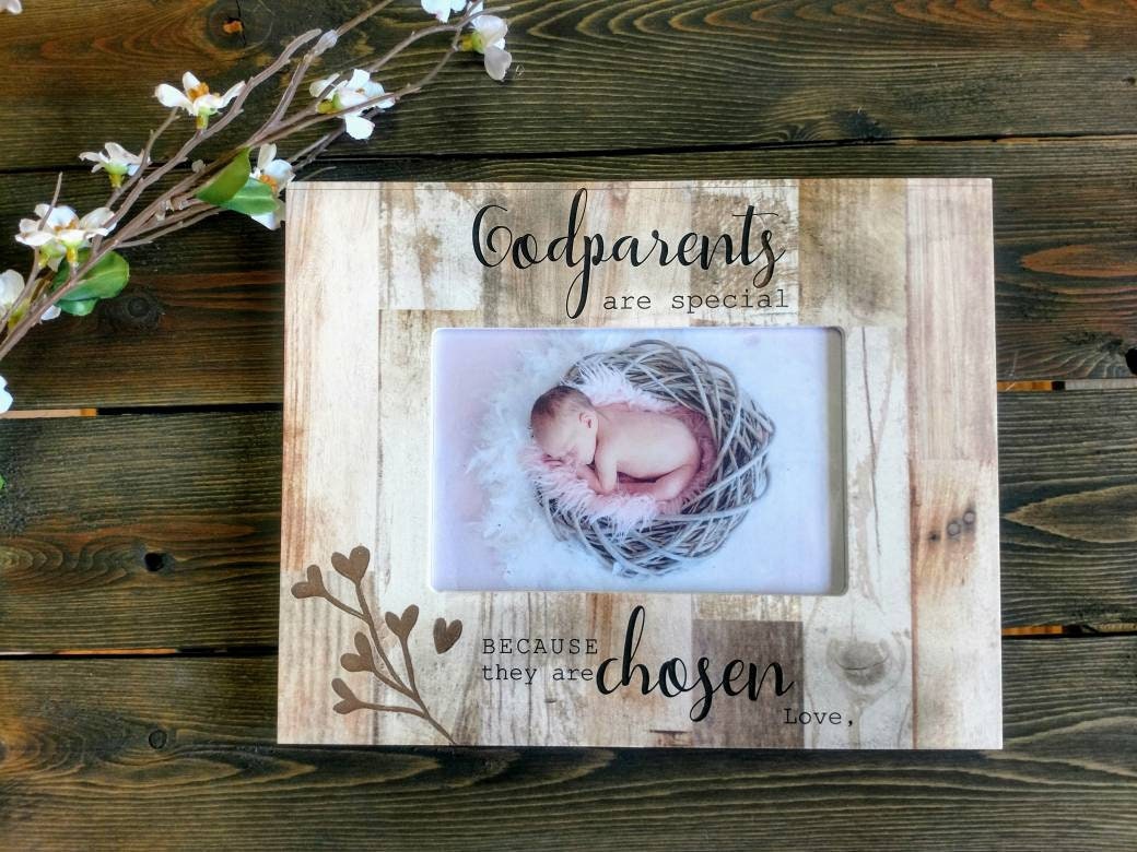 Personalized Godparents frame, Baby godparent Dedication Frame, Godparent gifts, Godchild Gift, gift for Godparents frame