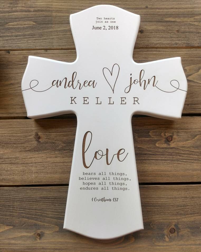 Personalized Wood Wedding Cross,