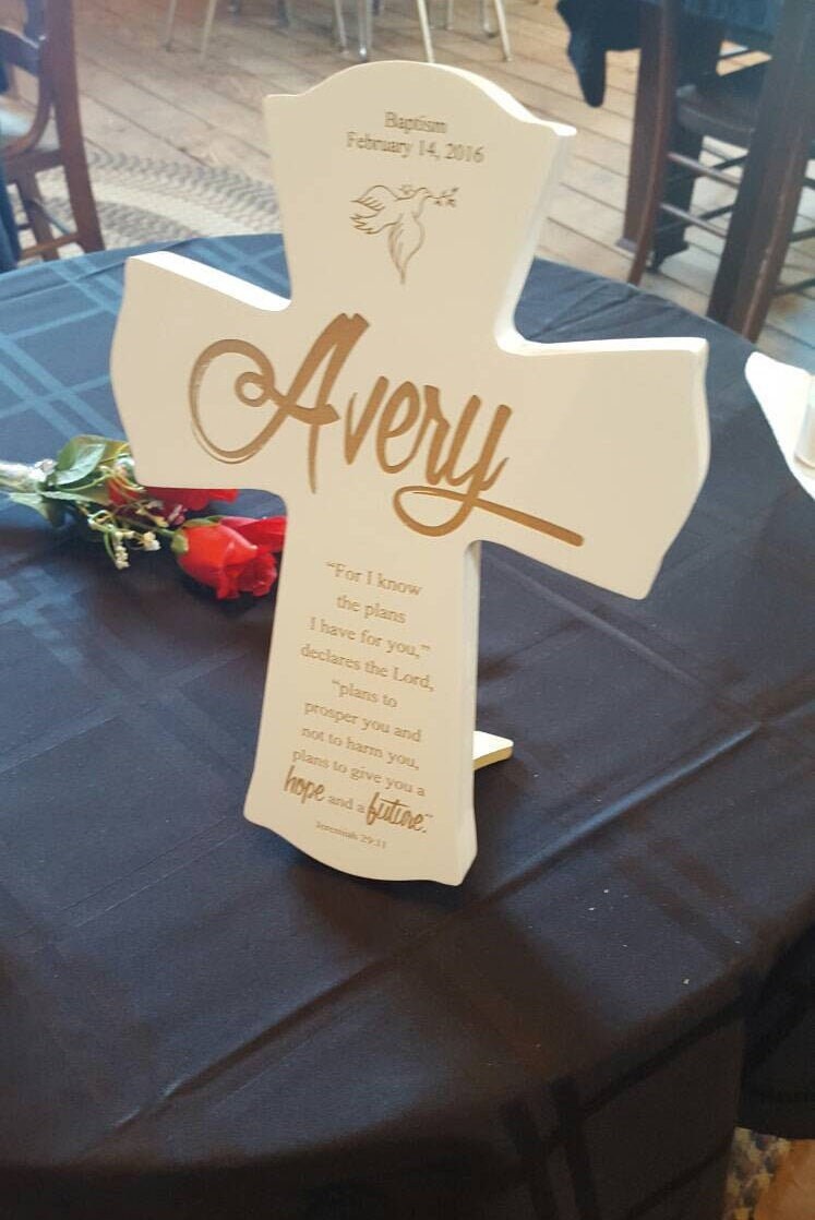 Personalized Baptism Cross Gift for child