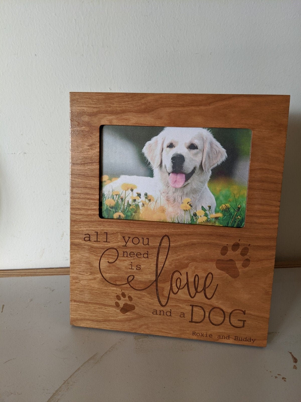 Personalized Dog Wood  Picture Frame ,Personalized pet picture frame, Personalized pet gift for dogs, dog memorial, Laser engraved