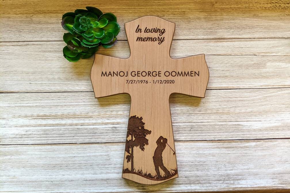 Personalized Golfing Memorial Cross