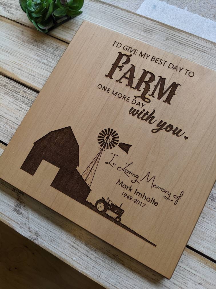 Memorial Plaque for Farmer , Farming in Heaven, Sympathy Gift, Personalized Sympathy Gift, Farming Funeral Gift,