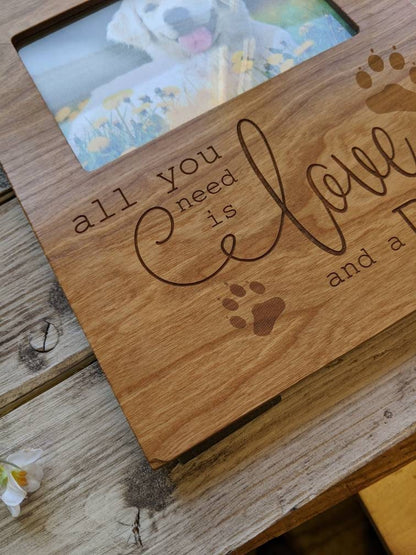 Personalized Dog Wood  Picture Frame ,Personalized pet picture frame, Personalized pet gift for dogs, dog memorial, Laser engraved