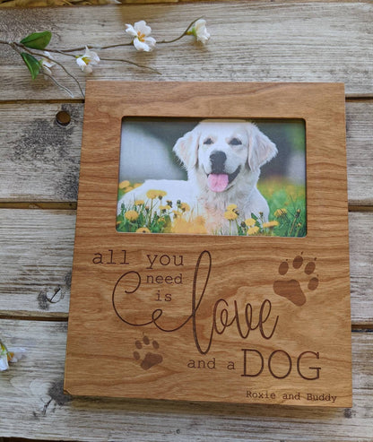 Personalized Dog Wood  Picture Frame ,Personalized pet picture frame, Personalized pet gift for dogs, dog memorial, Laser engraved