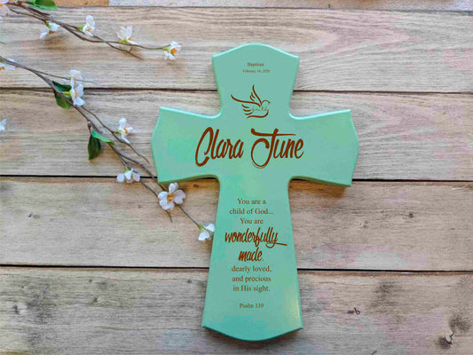 Personalized Baptism Cross Gift for Baptism, Child Dedication Cross Personalized, Personalized Baptism Gift, Cross from Godparent,