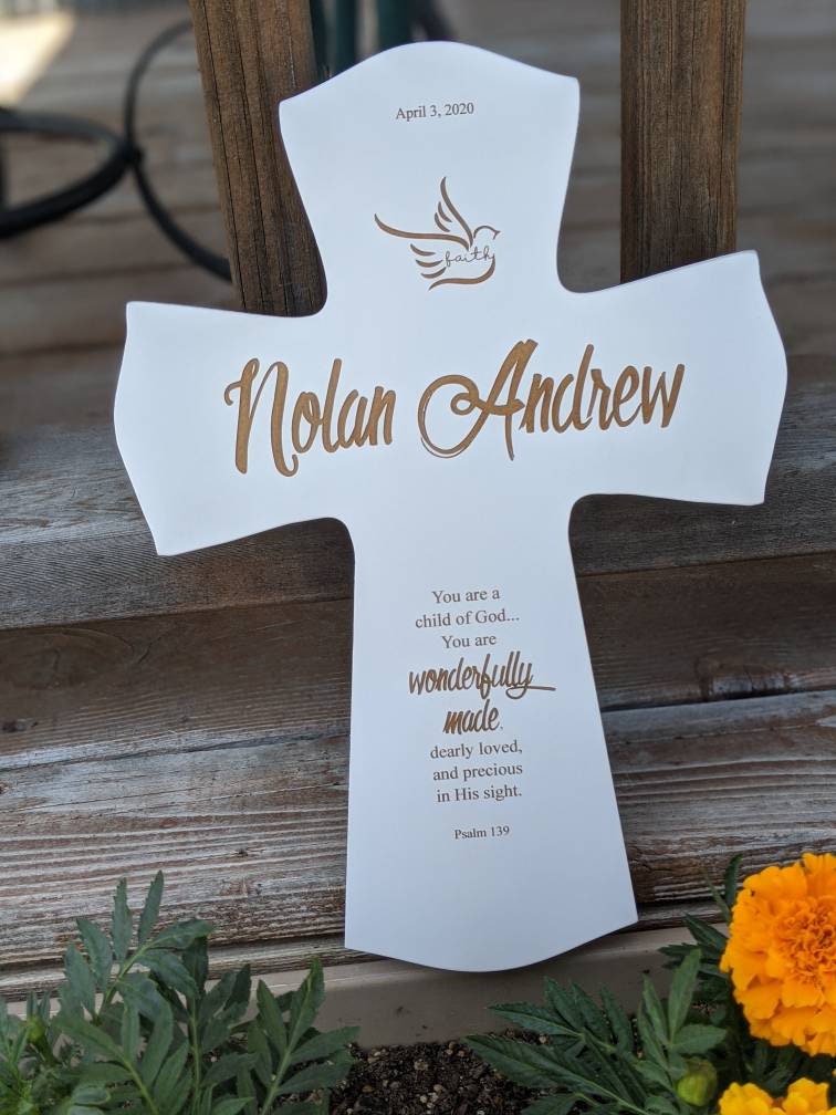 Personalized Baptism Cross Gift for Baptism, Child Dedication Cross Personalized, Personalized Baptism Gift, Cross from Godparent,