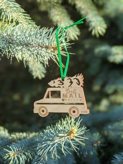 Mailman Christmas Ornament Gift, Gift for Mail carrier, USPS Christmas Ornament Gift,  mail carrier Christmas ornament