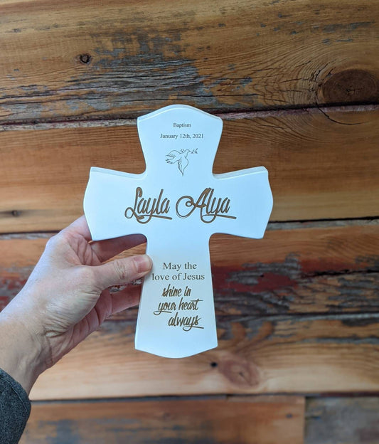 SMALL Personalized Baptism Cross Gift