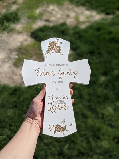 Memorial Cross for sympathy gift, grandma memorial cross, memorial gift for funeral gift, aunt memorial cross,