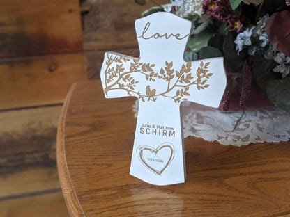 Personalized 6x8 Wedding Cross Gift for Couple