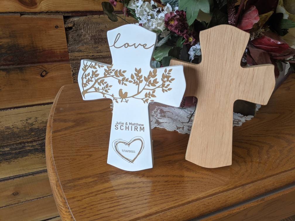 Personalized 6x8 Wedding Cross Gift for Couple