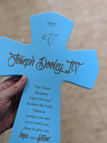 Personalized Baptism Cross Gift for child