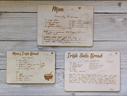 Handwritten Recipe Wood Card Gift