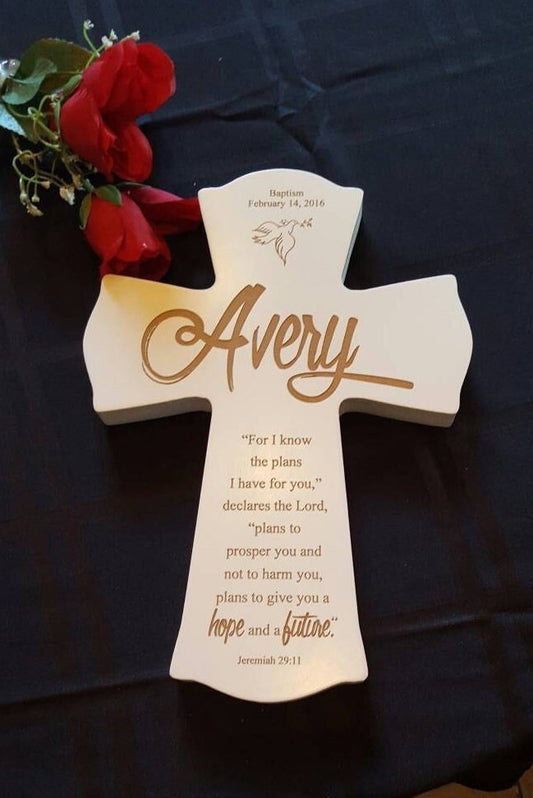 Personalized Baptism Cross Gift for child