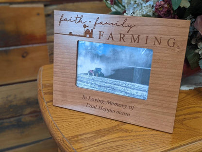 Farming Memorial Picture Frame for loss, christmas gift for farming farming memorial, grandpa memorial , Dad Memorial Gift, Funeral Gift,