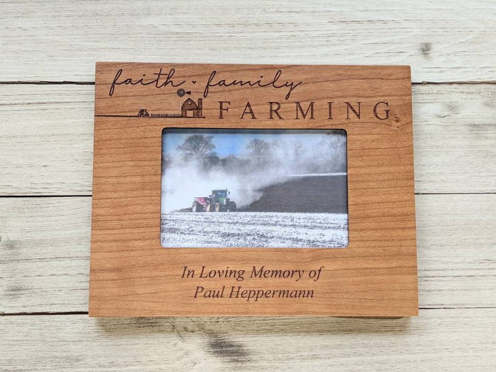 Farming Memorial Picture Frame for loss, christmas gift for farming farming memorial, grandpa memorial , Dad Memorial Gift, Funeral Gift,