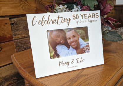 50th Anniversary Picture frame, Gift for parents 50, Personalized Anniversary Picture Frame, 50th Anniversary Frame for couple,