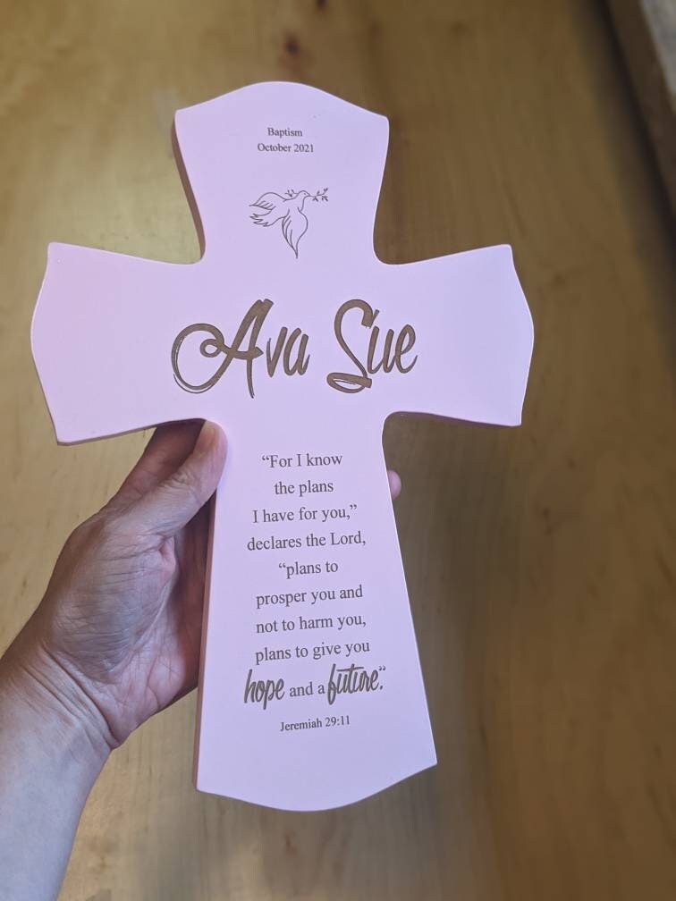 Personalized Baptism Cross Gift for child