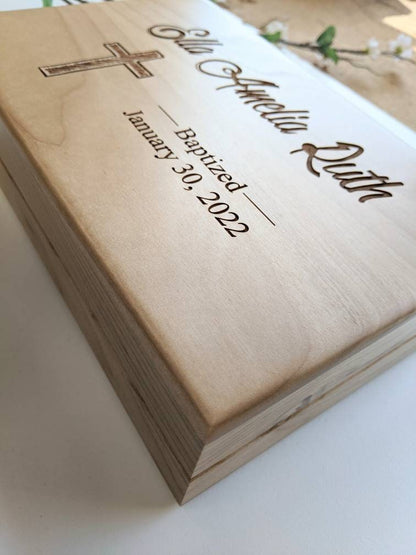 Personalized Wood Baptism Keepsake box