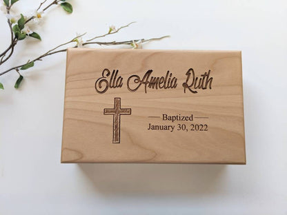 Personalized Wood Baptism Keepsake box