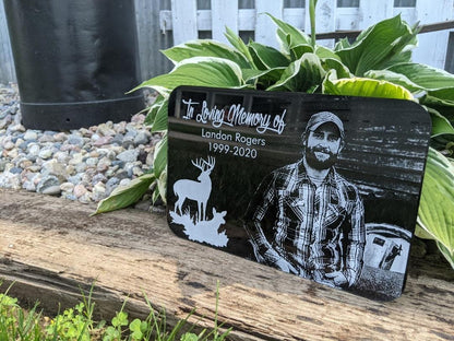 10x6.5 Outdoor Memorial Gift With Photograph