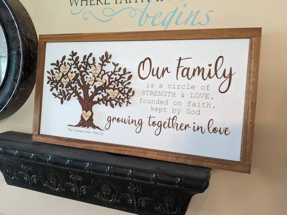 Additional Wood Hearts for family tree sign,