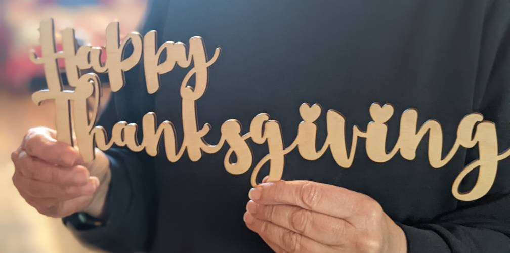 14x5 Thanksgiving word cut out