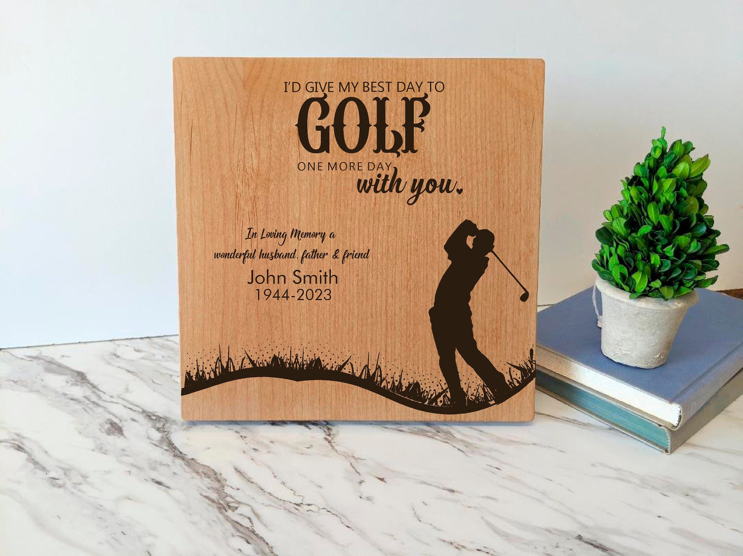 Memorial Plaque for Golfer, Golfing in Heaven, Sympathy Gift, Personalized Sympathy Gift, Golfing Funeral Gift,