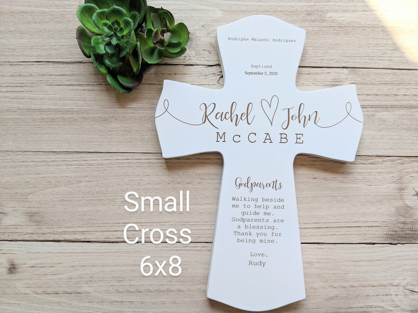 Personalized godparent cross for our godparents