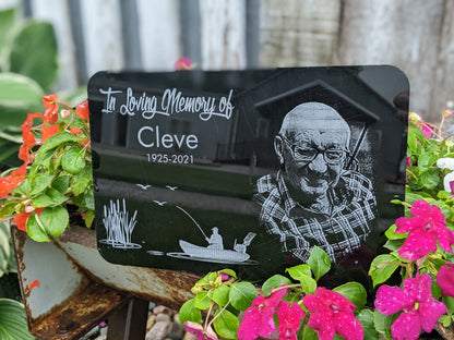 10x6.5 Outdoor Memorial Gift With Photograph