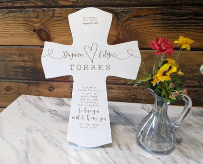 Personalized Wedding Vows Cross,