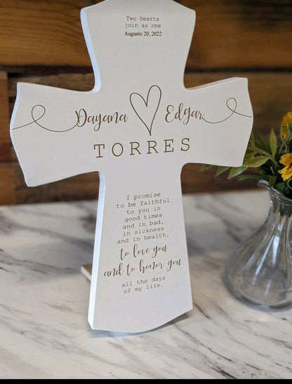 Personalized Wedding Vows Cross,