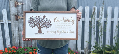 Personalized Wooden Family Tree Sign, Christmas Gift Family Tree Sign Gift, Anniversary Family Tree Gift, Gift for Parents,50th Anniversary,