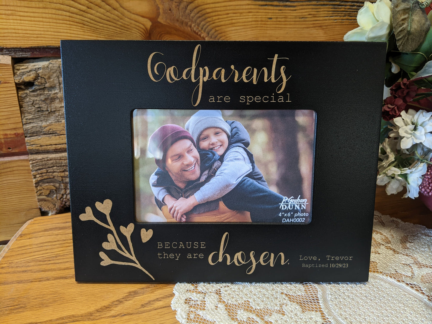 Personalized Godparents frame, Baby godparent Dedication Frame, Godparent gifts, Godchild Gift, gift for Godparents frame