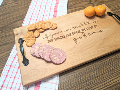 Sarcastic Charcuterie Board, Snacks are gone Board, Personalized Cheese Cutting Board Wedding Gift for Couples,  Housewarming