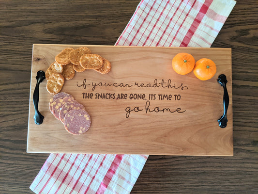 Sarcastic Charcuterie Board, Snacks are gone Board, Personalized Cheese Cutting Board Wedding Gift for Couples,  Housewarming